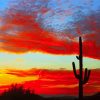 Aesthetic Red Sunset Arizona Diamond Painting Art