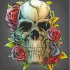 Aesthetic Skull With Rose Diamond Painting Art