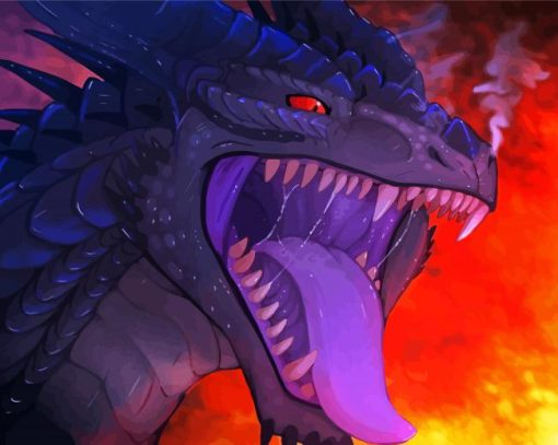 Angry Dragon Cartoon Diamond Painting Art