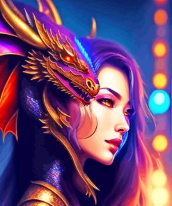 Asian Lady And Dragon Diamond Painting Art