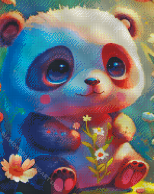 Baby Panda Diamond Painting Art