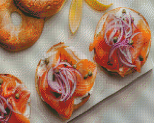 Bagel And Lox Diamond Painting Art