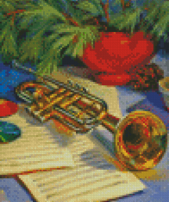 Cool Still Life Trumpet Diamond Painting Art