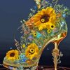 Floral High Heel Diamond Painting Art