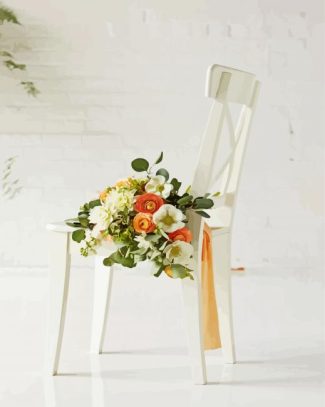 Flowers On The Chair Diamond Painting Art