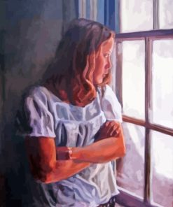 Girl Looking Out The Window Diamond Painting Art