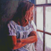 Girl Looking Out The Window Diamond Painting Art