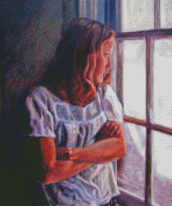 Girl Looking Out The Window Diamond Painting Art