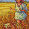 Girl And Her Golden Retriever Diamond Painting Art