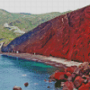 Greece Red Beach Diamond Painting Art