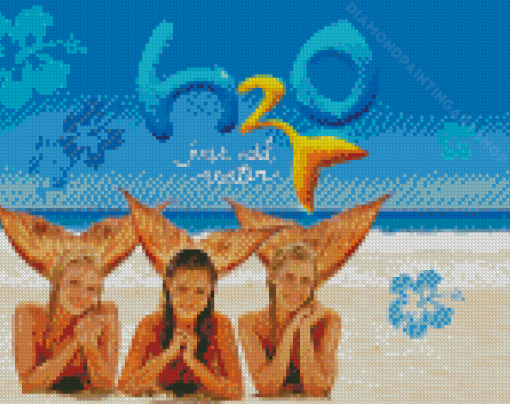 H2o Mermaids Poster Diamond Painting Art