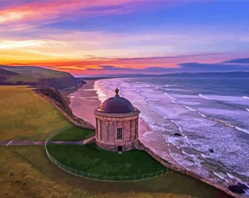 Mussenden Temple Sunset Time Diamond Painting Art