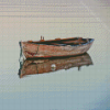 Old Rustic Boat On Lake Diamond Painting Art