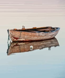 Old Rustic Boat On Lake Diamond Painting Art