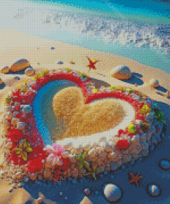 Tropical Heart Diamond Painting Art