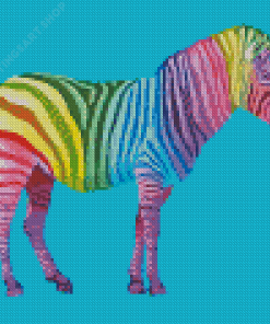 Zebra Rainbow Diamond Painting Art
