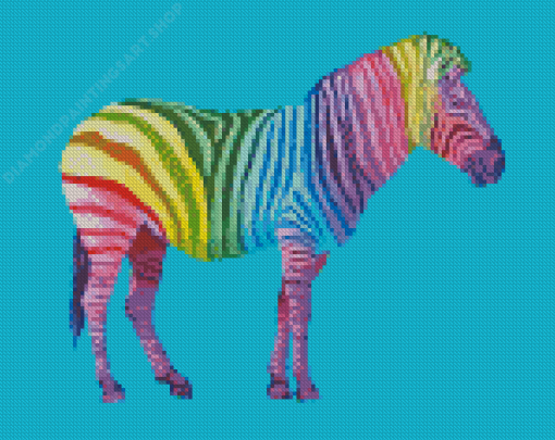 Zebra Rainbow Diamond Painting Art