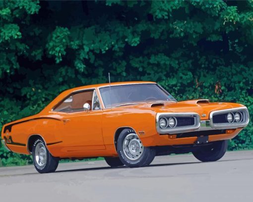 1970 Super Bee Orange Diamond Painting Art