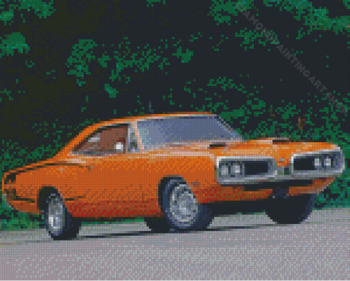 1970 Super Bee Orange Diamond Painting Art