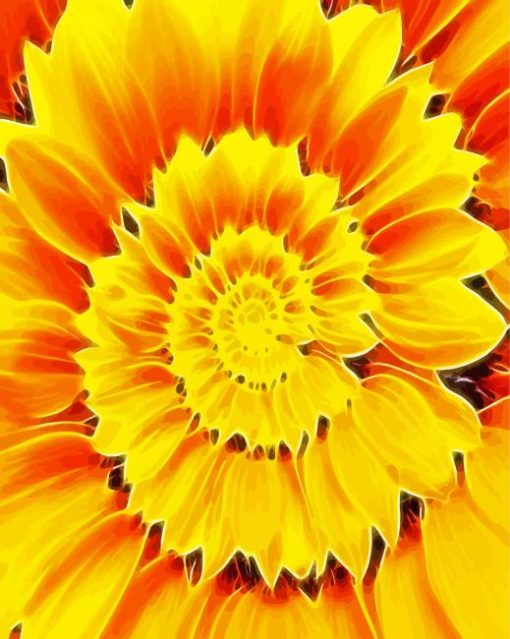 Abstract Yellow Spiral Sunflower Diamond Painting Art