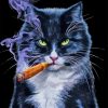 Aesthetic Cat Smoking Diamond Painting Art