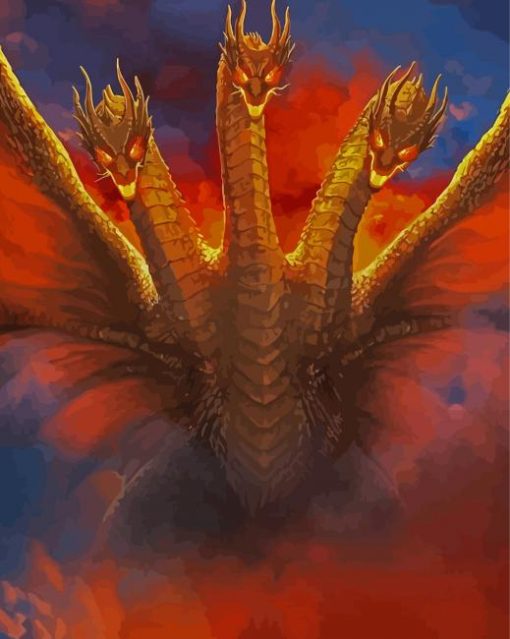 Aesthetic King Ghidorah Diamond Painting Art