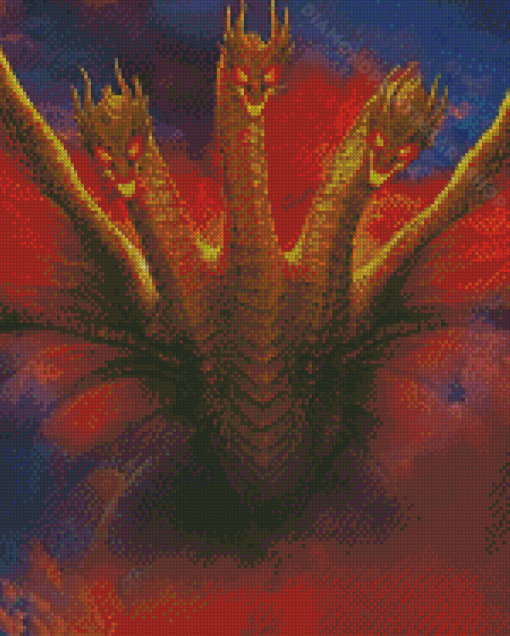 Aesthetic King Ghidorah Diamond Painting Art