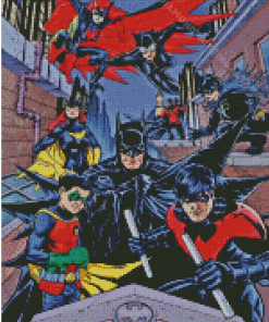 Batman With Catwoman And Robin Heroes Diamond Painting Art