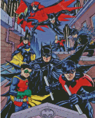 Batman With Catwoman And Robin Heroes Diamond Painting Art