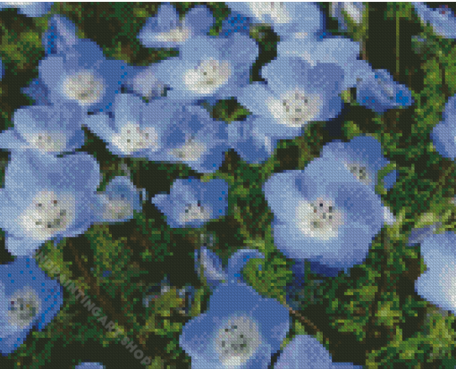 Blue Wildflowers Diamond Painting Art