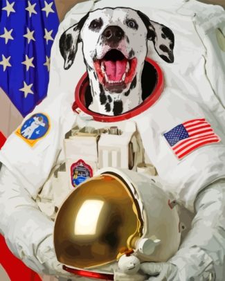 Dalmatian Dog Astronaut Diamond Painting Art