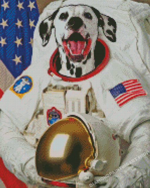 Dalmatian Dog Astronaut Diamond Painting Art