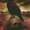 Gothic Crow And Skull Diamond Painting Art