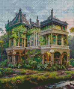 House In A Jungle Diamond Painting Art