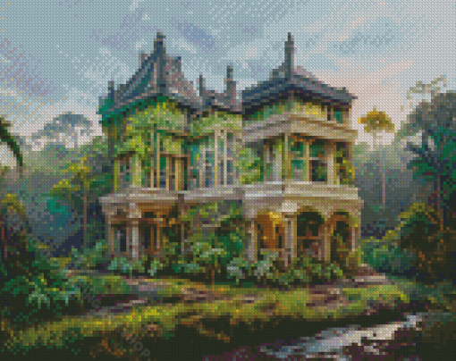 House In A Jungle Diamond Painting Art