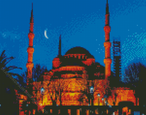 Night Mosque Diamond Painting Art