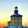 Ohio Toledo Harbor Lighthouse At Sunset Diamond Painting Art