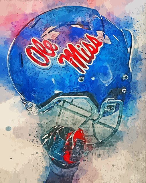 Ole Miss Helmet Diamond Painting Art