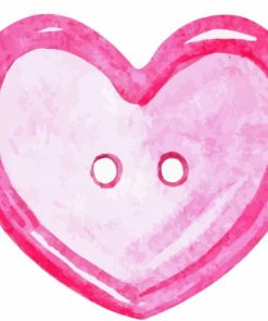 Pink Heart Button Diamond Painting Art
