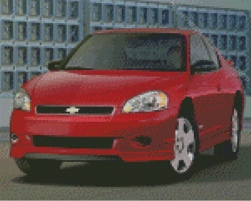 Red Chevy Monte Carlo Car Diamond Painting Art