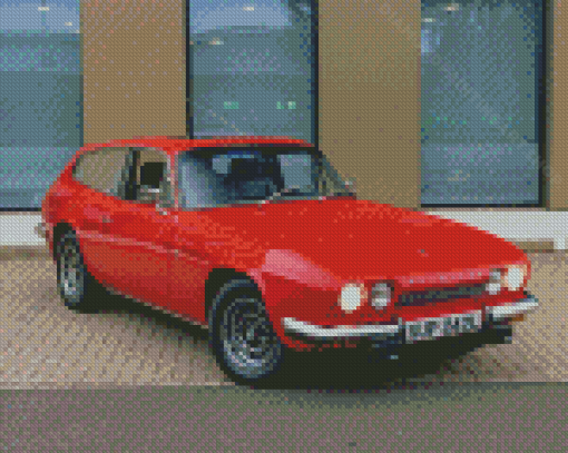 Red Reliant Scimitar Car Diamond Painting Art