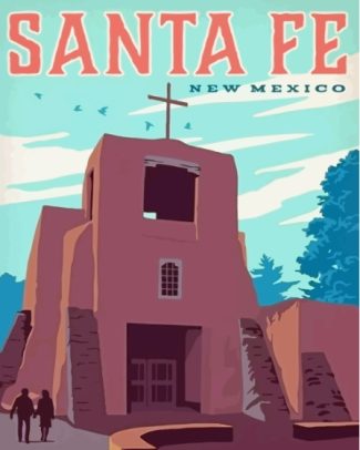 Santa Fe New Mexico Poster Diamond Painting Art