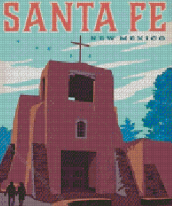 Santa Fe New Mexico Poster Diamond Painting Art