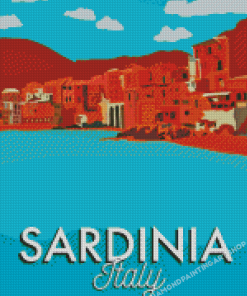 Sardinia Vintage Poster Diamond Painting Art