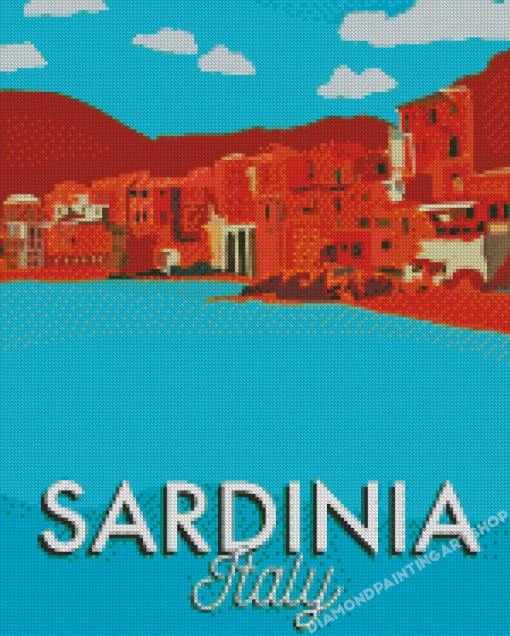 Sardinia Vintage Poster Diamond Painting Art