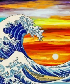 The Great Wave Sunrise Diamond Painting Art