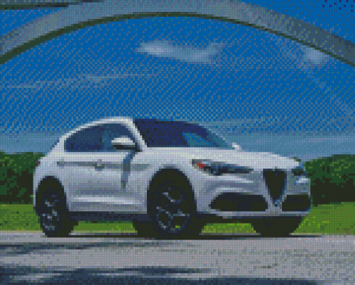 Wihte Stelvio Car Diamond Painting Art