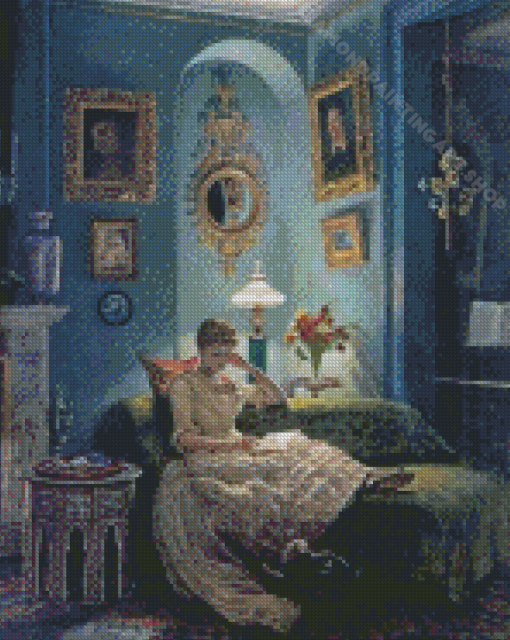 Woman Relaxing On A Chaise lounge Diamond Painting Art