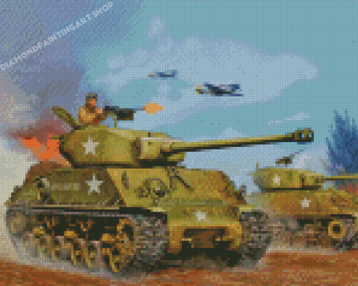 Ww2 Tank Diamond Painting Art