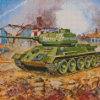 Abstract Ww2 Tank Diamond Painting Art